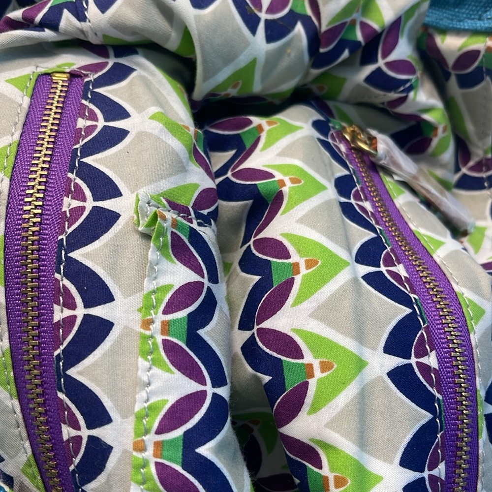 Serena & Lily Blue and Green Shoulder Bag; new with tags - Picture 4 of 4